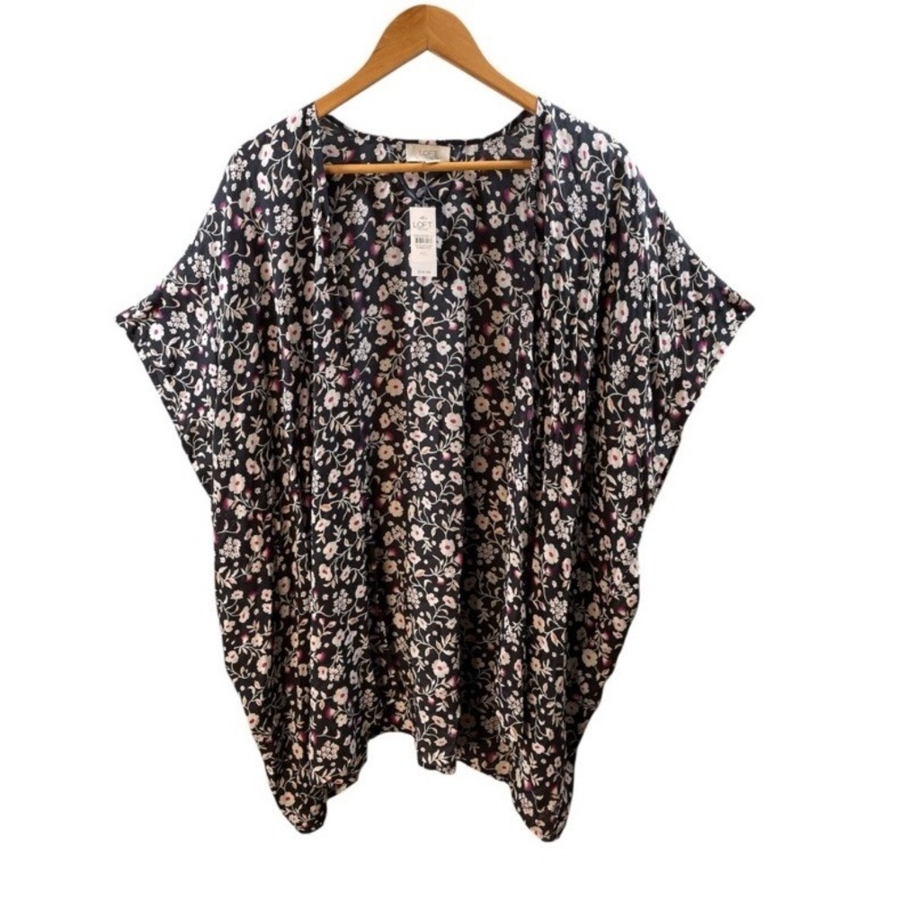 Loft‎ Outlet Floral Kimono Cardigan Size M/L Boho Cottage Romantic Beachy Layer